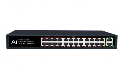 Коммутатор POE 2420GB (24Poe 100mb+2Uplink 1000mb)