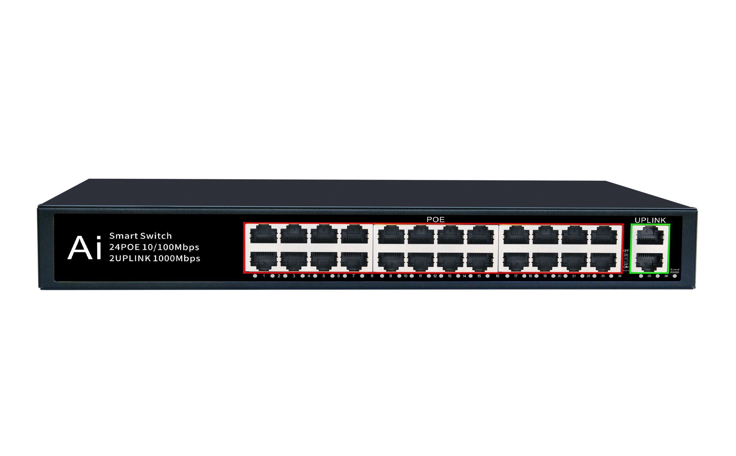 Коммутатор POE 2420GB (24Poe 100mb+2Uplink 1000mb)